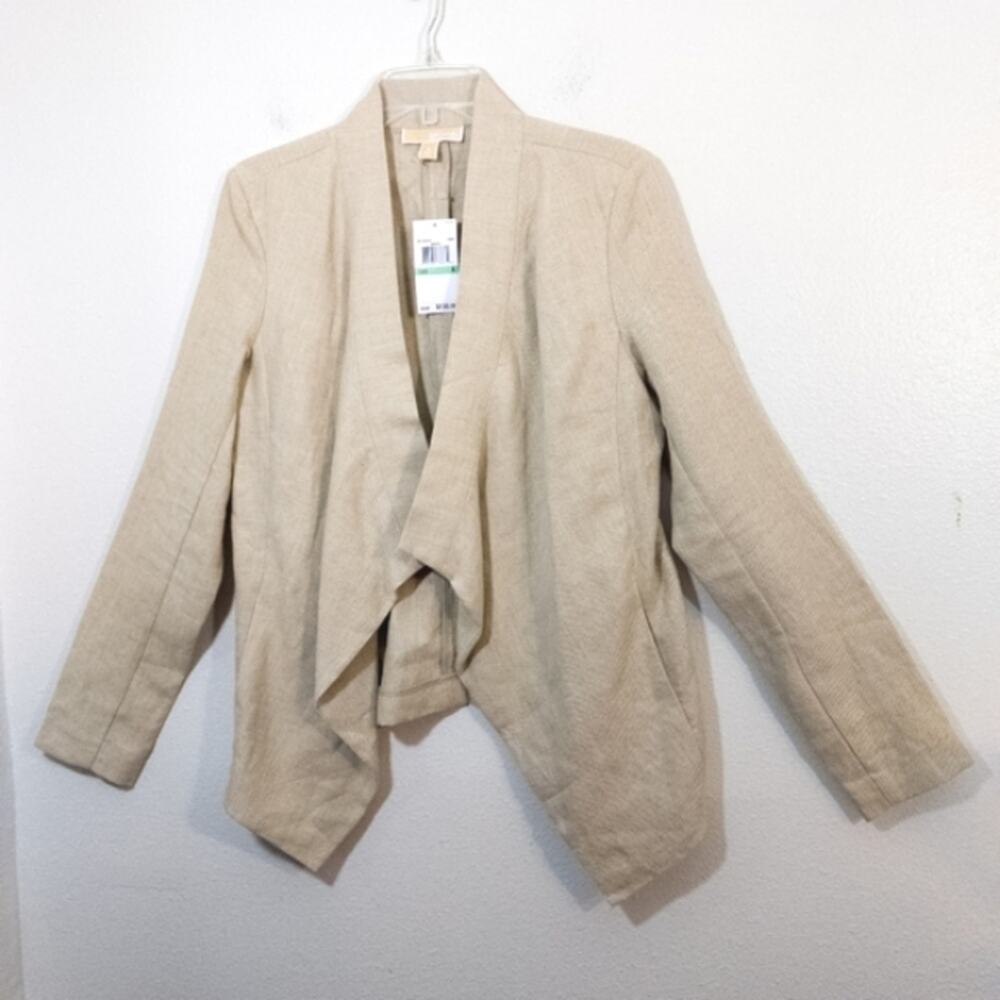 New Michael Kors Hemp Linen asymmetrical jacket NWT 8